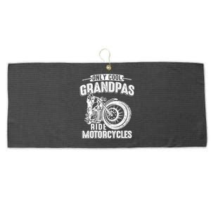 Only Cool Grandpas Ride Motorcycles Motor Grandpa Biker Gift Large Microfiber Waffle Golf Towel