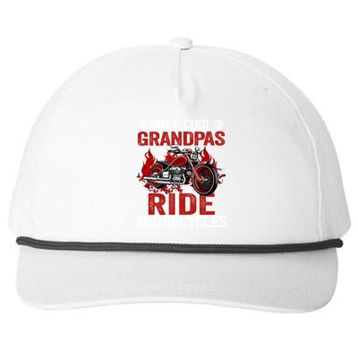 Only Cool Grandpas Ride Motorcycles Gift Snapback Five-Panel Rope Hat