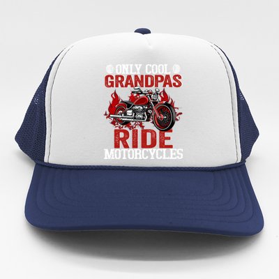 Only Cool Grandpas Ride Motorcycles Gift Trucker Hat