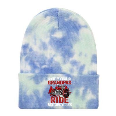 Only Cool Grandpas Ride Motorcycles Gift Tie Dye 12in Knit Beanie