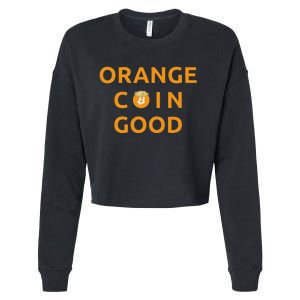 Orange Coin Good Cropped Pullover Crew