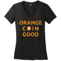 Orange Coin Good Women's V-Neck T-Shirt