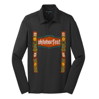 oktoberfest cute german bavarian Silk Touch Performance Long Sleeve Polo