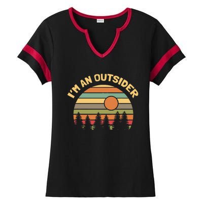 Outdoors Camping Hiking IM An Outsider Ladies Halftime Notch Neck Tee