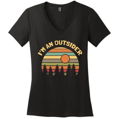 Outdoors Camping Hiking IM An Outsider Women's V-Neck T-Shirt