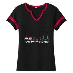 Optometrist Christmas Holiday Season Matching Team Ladies Halftime Notch Neck Tee