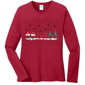 Optometrist Christmas Holiday Season Matching Team Ladies Long Sleeve Shirt