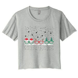 Optometrist Christmas Holiday Season Matching Team Women's Crop Top Tee