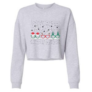 Optometrist Christmas Holiday Season Matching Team Cropped Pullover Crew