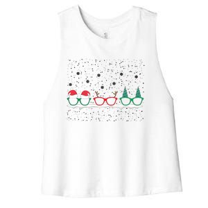 Optometrist Christmas Holiday Season Matching Team Women's Racerback Cropped Tank