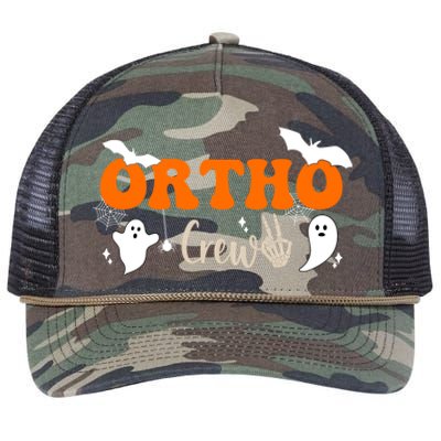 Ortho Crew Halloween Skeleton Orthopedic Assistant Nurse Great Gift Retro Rope Trucker Hat Cap