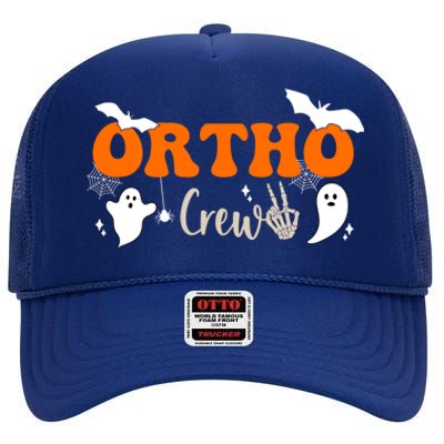 Ortho Crew Halloween Skeleton Orthopedic Assistant Nurse Great Gift High Crown Mesh Back Trucker Hat