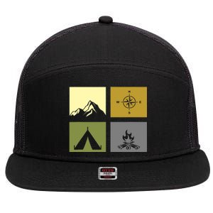 Outdoor Camping Hiking Backpacking Camping 7 Panel Mesh Trucker Snapback Hat