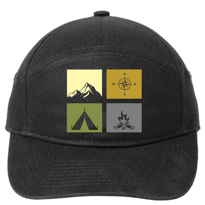 Outdoor Camping Hiking Backpacking Camping 7-Panel Snapback Hat