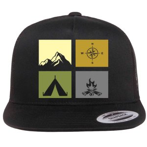 Outdoor Camping Hiking Backpacking Camping Flat Bill Trucker Hat