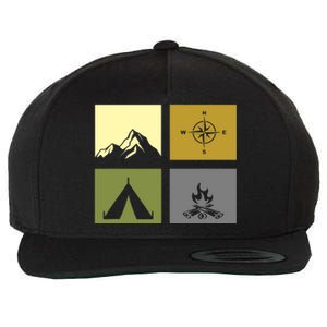 Outdoor Camping Hiking Backpacking Camping Wool Snapback Cap