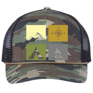 Outdoor Camping Hiking Backpacking Camping Retro Rope Trucker Hat Cap