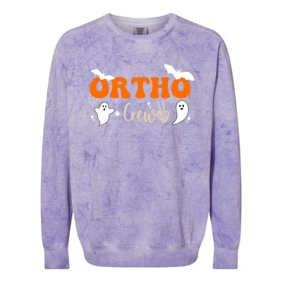 Ortho Crew Halloween Skeleton Orthopedic Assistant Nurse Gift Colorblast Crewneck Sweatshirt