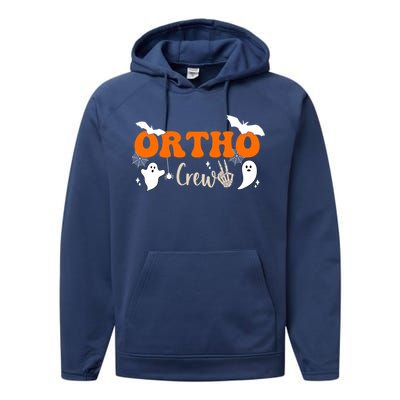 Ortho Crew Halloween Skeleton Orthopedic Assistant Nurse Gift Performance Fleece Hoodie