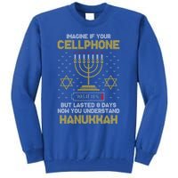 Orah Cellphone Hanukkah Jewish Ugly Christmas Sweater Cute Gift Tall Sweatshirt