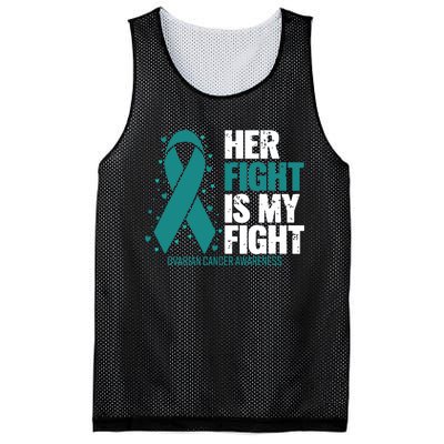 Ovarian Cancer Her Fight My Fight Ovarian Cancer Awareness Mesh Reversible Basketball Jersey Tank