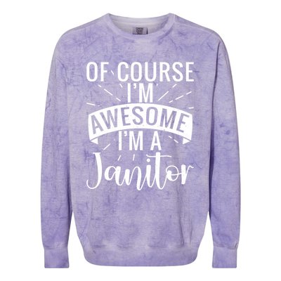 Of Course Im Awesome Im A Cleaning Janitor Custodian Gift Colorblast Crewneck Sweatshirt