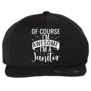 Of Course Im Awesome Im A Cleaning Janitor Custodian Gift Wool Snapback Cap