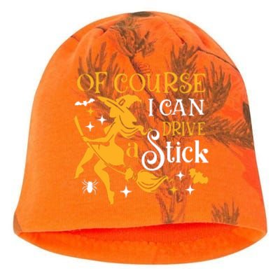 Of Course I Can Drive A Stick Funny Witch Halloween Kati - Camo Knit Beanie