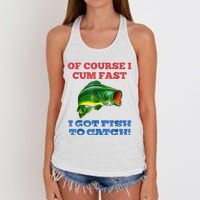 Of Course I Cum Fast I Got Fish To Catch Women's Knotted Racerback Tank