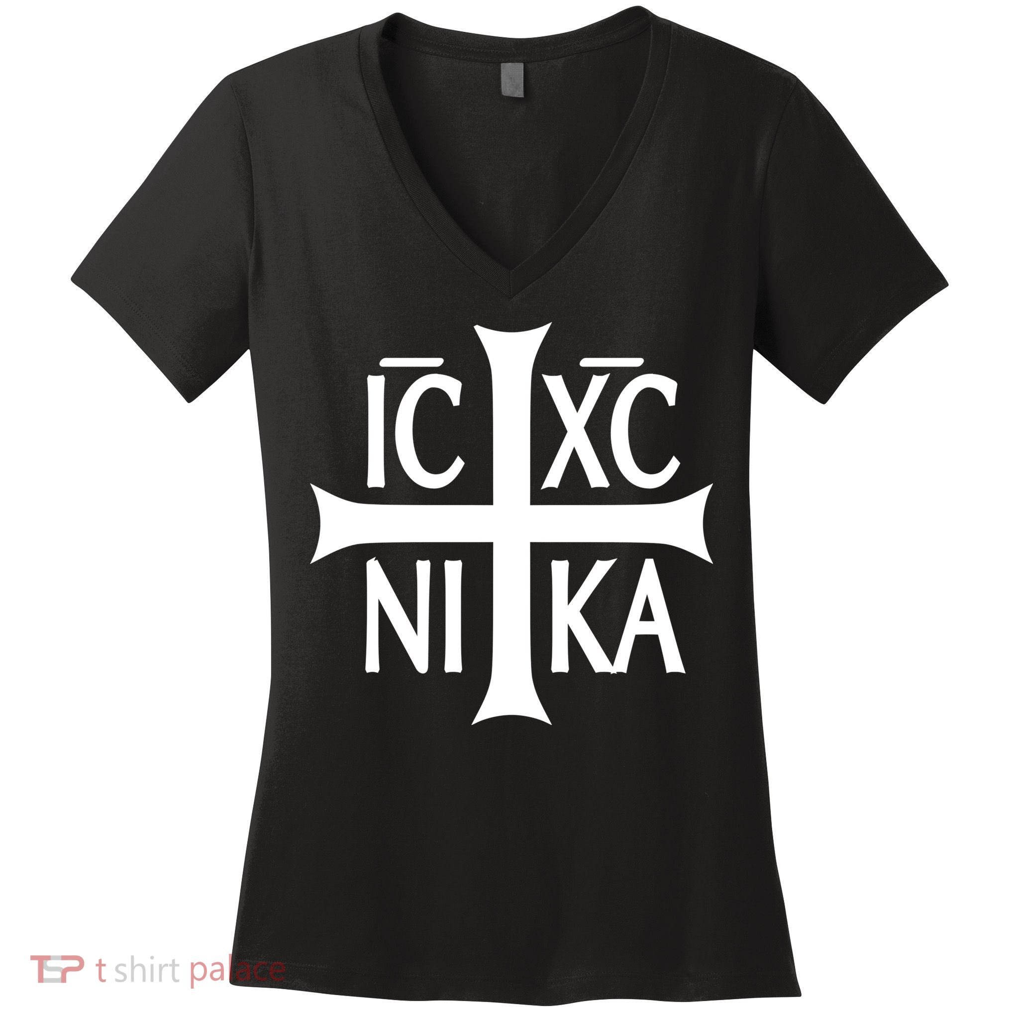 Orthodox Cross ICXC Women's V-Neck T-Shirt