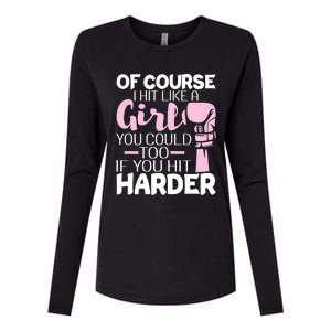 Of Course I Hit Like A Girl Boxing Kickboxer Gym Boxer Womens Cotton Relaxed Long Sleeve T-Shirt