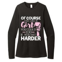 Of Course I Hit Like A Girl Boxing Kickboxer Gym Boxer Womens CVC Long Sleeve Shirt