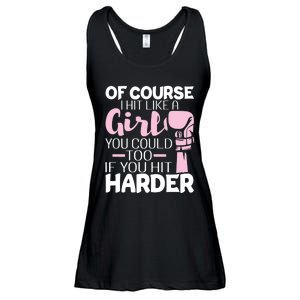 Of Course I Hit Like A Girl Boxing Kickboxer Gym Boxer Ladies Essential Flowy Tank