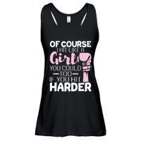 Of Course I Hit Like A Girl Boxing Kickboxer Gym Boxer Ladies Essential Flowy Tank