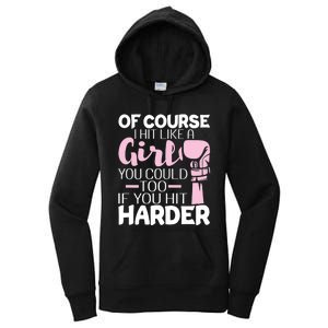 Of Course I Hit Like A Girl Boxing Kickboxer Gym Boxer Women's Pullover Hoodie