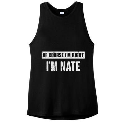 Of Course IM Right IM Nate Funny Nate Name Gift Ladies PosiCharge Tri-Blend Wicking Tank