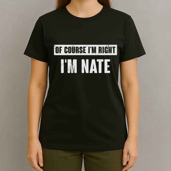 Of Course IM Right IM Nate Funny Nate Name Gift T-Shirt