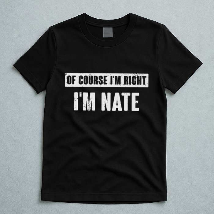 Of Course IM Right IM Nate Funny Nate Name Gift T-Shirt