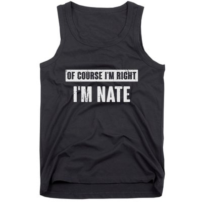 Of Course IM Right IM Nate Funny Nate Name Gift Tank Top