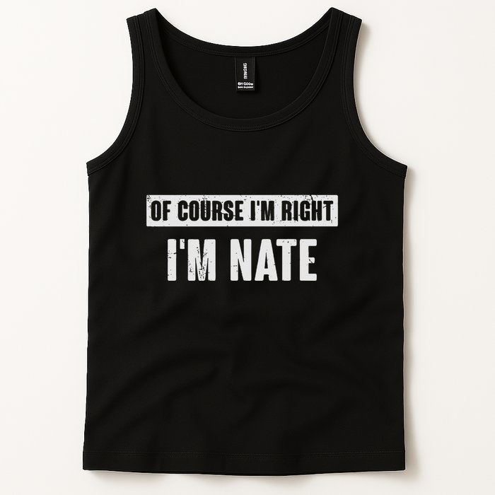 Of Course IM Right IM Nate Funny Nate Name Gift Tank Top