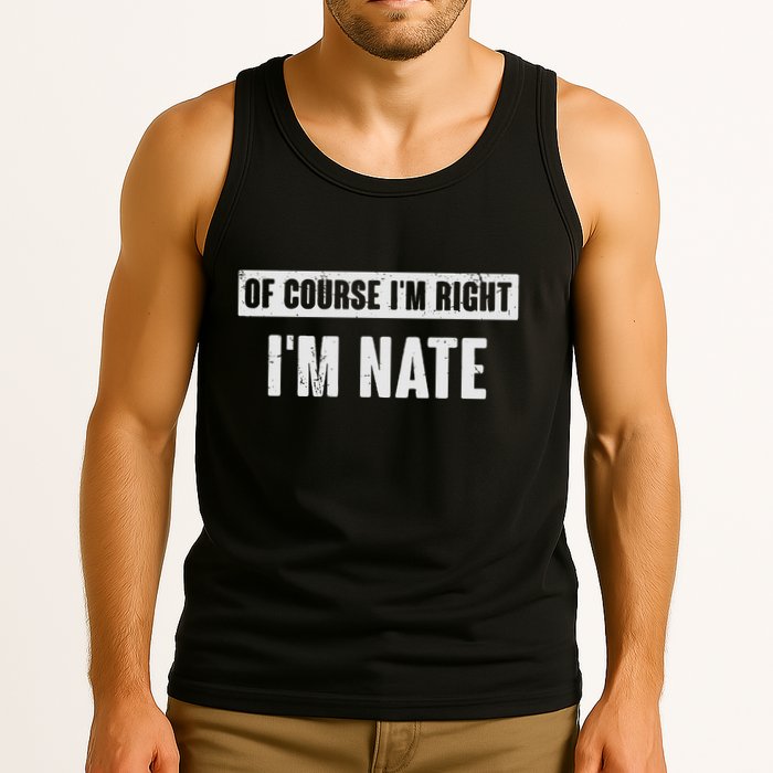Of Course IM Right IM Nate Funny Nate Name Gift Tank Top