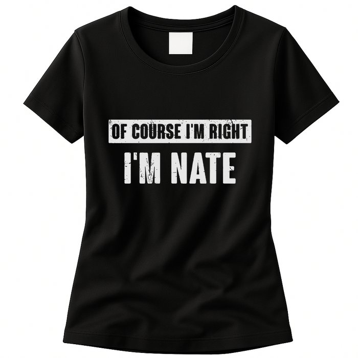 Of Course IM Right IM Nate Funny Nate Name Gift Womens T-Shirt