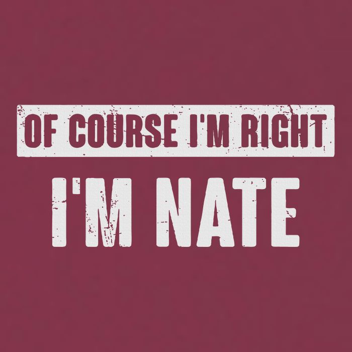 Of Course IM Right IM Nate Funny Nate Name Gift 16oz Travel Tumbler