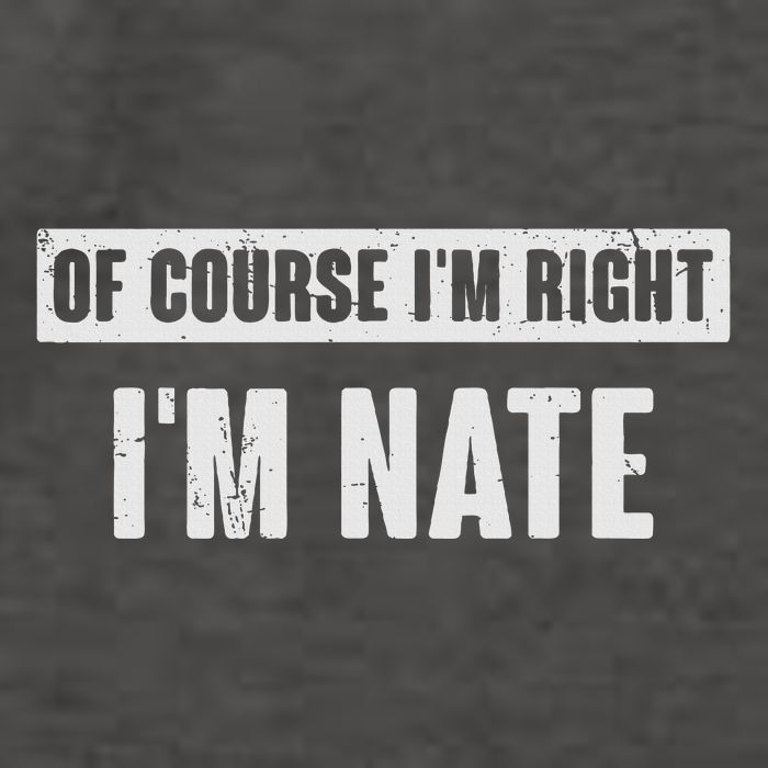 Of Course IM Right IM Nate Funny Nate Name Gift Vector Backpack