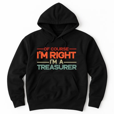 Of Course IM Right IM A Treasurer Funny Hoodie