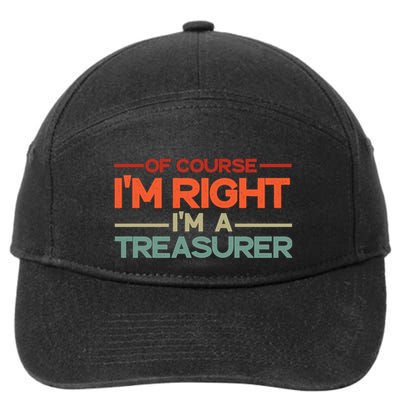 Of Course IM Right IM A Treasurer Funny 7-Panel Snapback Hat