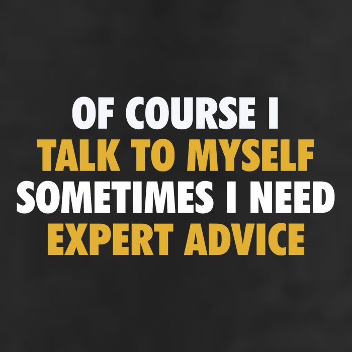 Of Course I Talk To Myself Need Expert Advice Large Microfiber Waffle Golf Towel