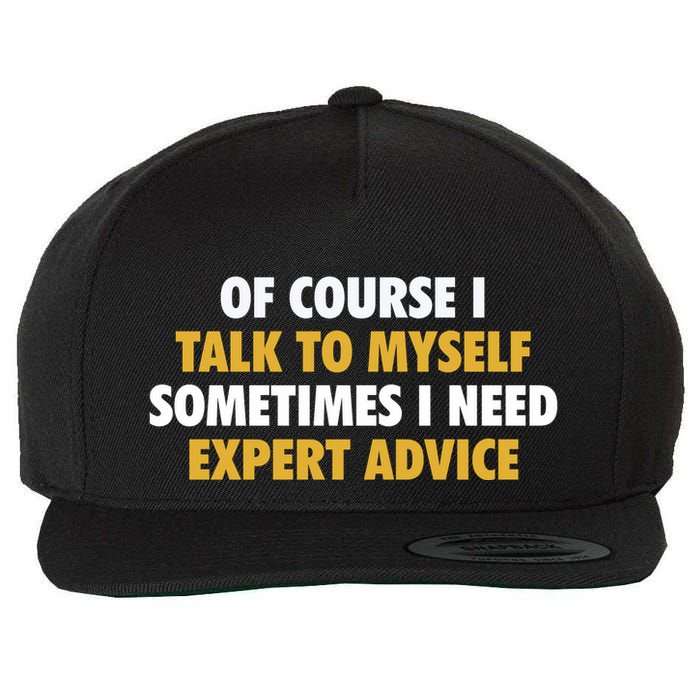 Of Course I Talk To Myself Need Expert Advice Wool Snapback Cap