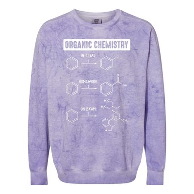 Organic Chemistry In Class Homework On Exam Colorblast Crewneck Sweatshirt