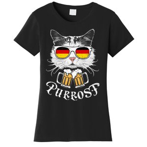 Oktoberfest Cat Kitty Bavarian Drinking Beer Purrost Women's T-Shirt